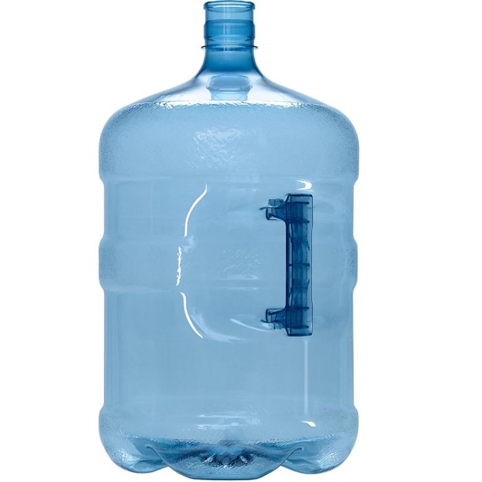 Brio B.P.A. Free 5 Gallon Plastic Crown Cap Reusable Water Bottle Container - Blue