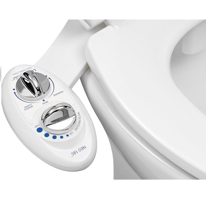 LUXE Bidet NEO 185 - Self-Cleaning Dual Nozzle Non-Electric Bidet - White