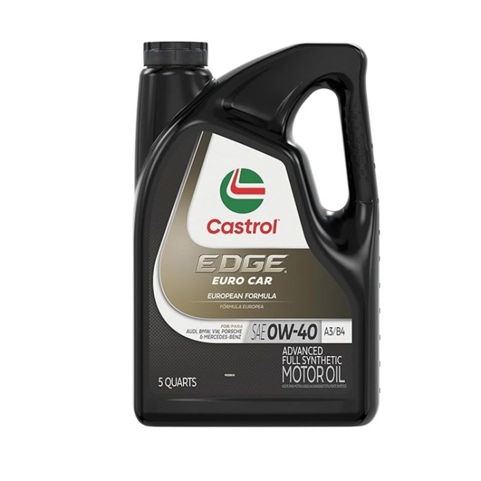 Castrol Edge Euro 0W-40 A3/B4 Full Synthetic Motor Oil, 5 Qt