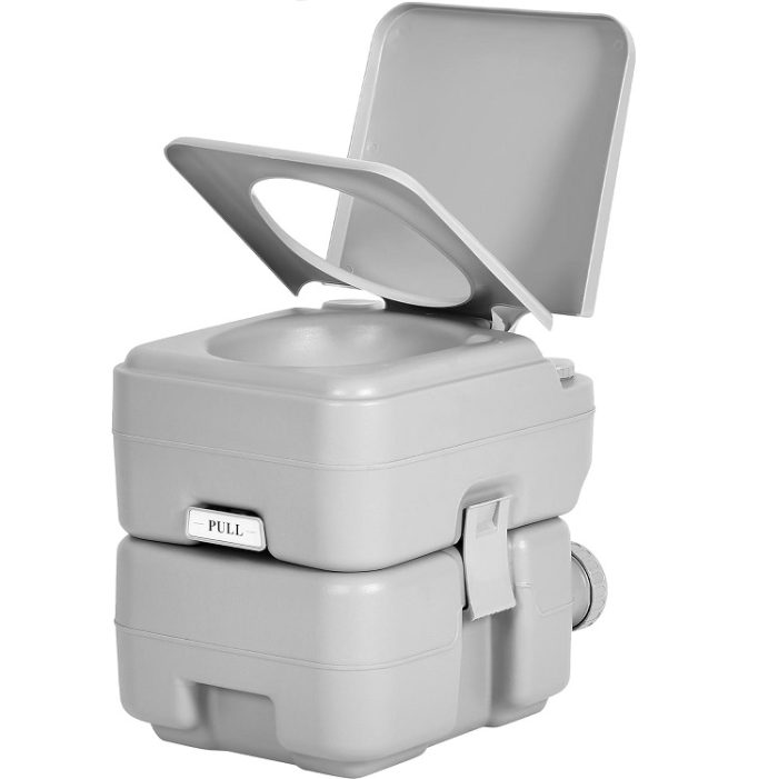 YITAMOTOR 5.8 Gallon Portable Toilet w/ Leak-proof Seal Ring - Grey