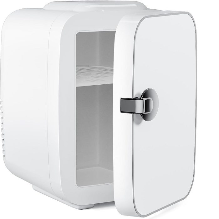 Sweetcrispy Small 4L/6 Can Portable Mini Fridge cooler - White