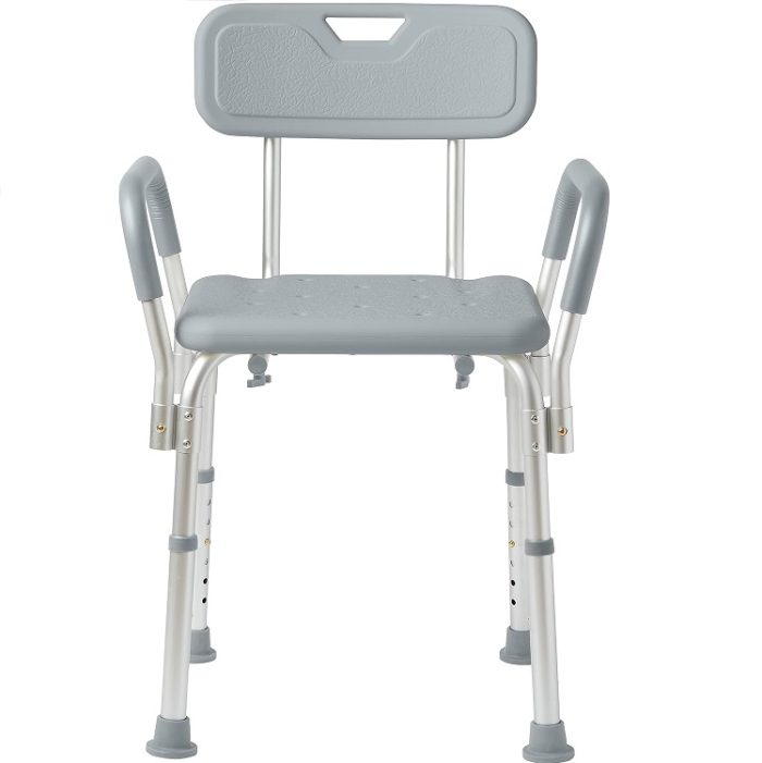 Medline Shower Chair with Backrest and Padded Armrests - Sits up to 350 lb.
