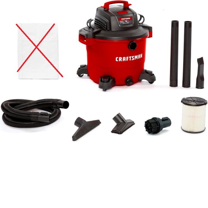 CRAFTSMAN 16 Gallon 6.5 Peak HP Wet Dry Vacuum - Red