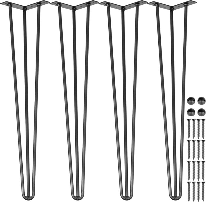 Set of 4 VEVOR Hairpin Furniture Table Legs 18" in Black