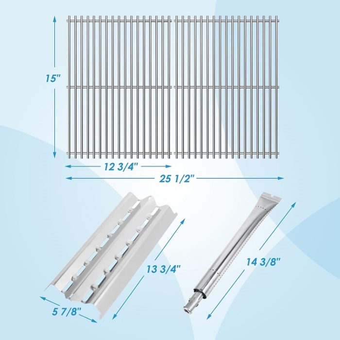 Grill Parts for Broil King Grill Replacement W/15" Grate Flav-R-Wave Heat Plate and Burner