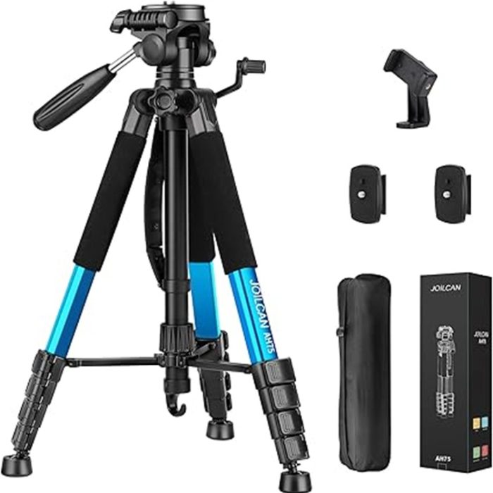 JOILCAN 74" Heavy Duty Tripod – Camera & Phone Stand, 15 lb Load