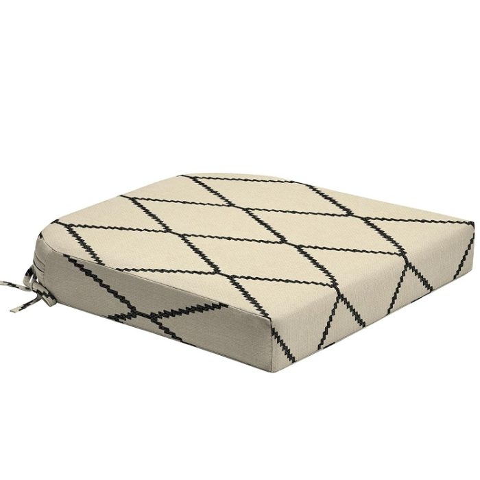 Arden Foam Outdoor Round Back Seat Cushion 20 x 19 - Tan Diamond Trellis
