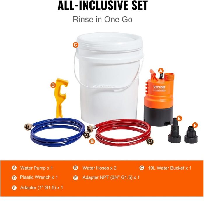 VEVOR Tankless & Standard Water Heater Complete Flushing Kit - Image 2