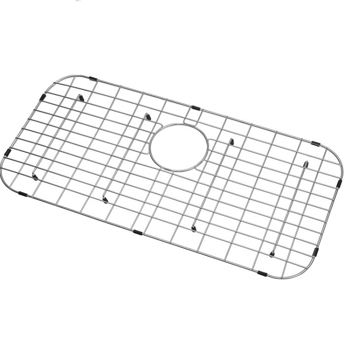 LQS Kitchen Sink Grid, Sink Protector 27 9/16" x 13 9/16" with Rear Drain