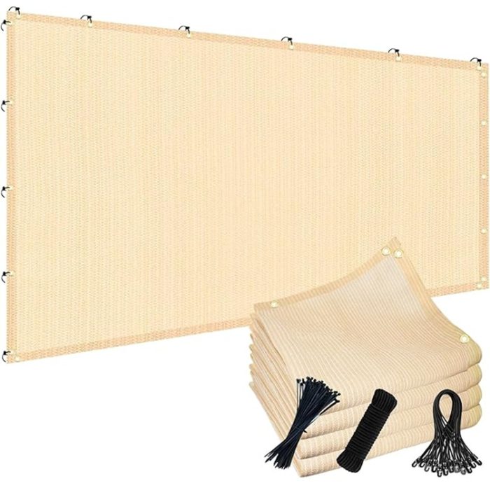 8x20ft 90% Sun Shade Cloth – Outdoor Patio/Pergola Cover, Beige