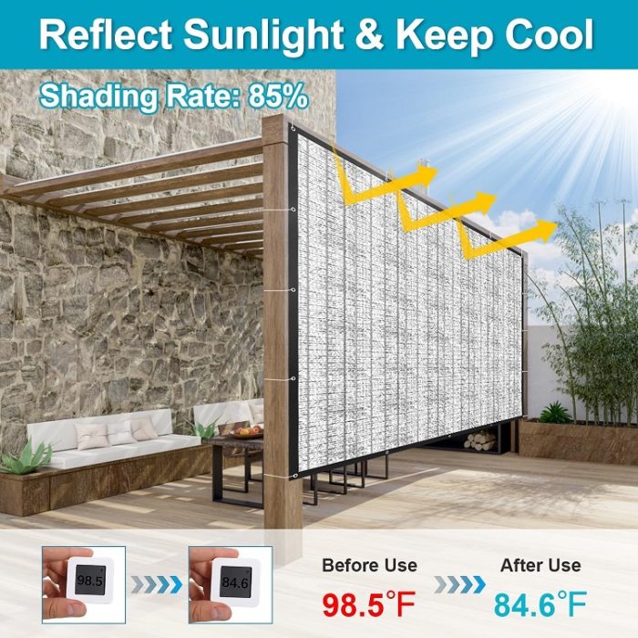 LOVE STORY 85% 10x12FT Aluminum Sun Shade - Image 2