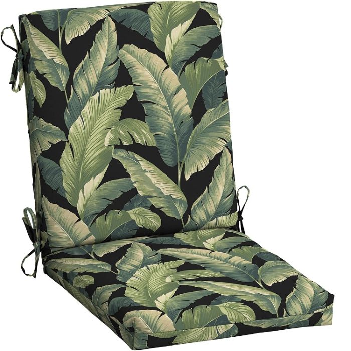 20 in x 20 in ARDEN Outdoor Dining Chair Cushion Weather-Proof -  Onyx Cebu