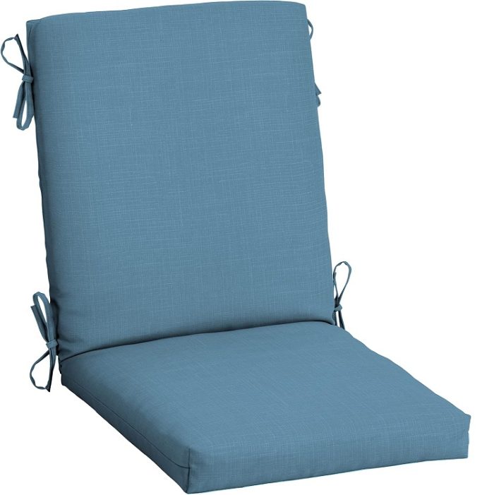 Arden Outdoor Dining Chair Cushion, 20 in x 20 in -  French Blue Texture