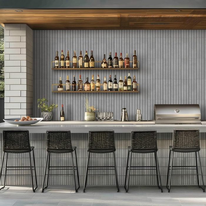 MSI Serata Vibra Terranova 6 in. x 16 in. Matte Porcelain Slat Fluted Limestone Look Wall Tile