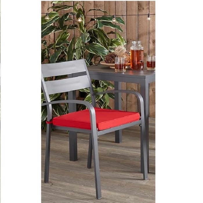 Greendale Home Fashions Sunbrella 17 in. Square Outdoor Corded Chair Pad - Red