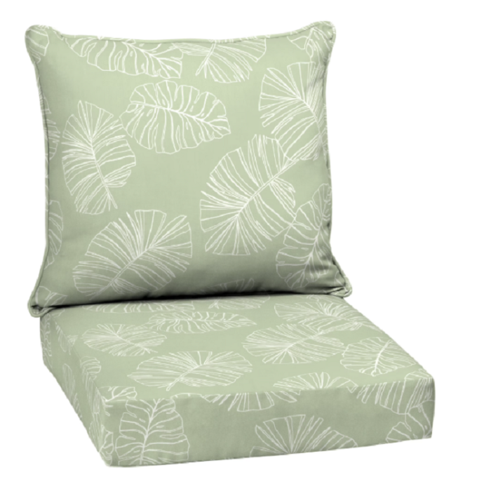 ARDEN Outdoor Deep Seat Cushion Set 24 x 24 - Coastal Green Leaf