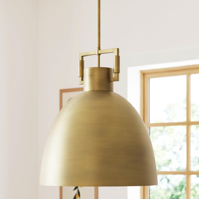 Antiqued Brass Nathan James Leigh Pendant Hanging Ceiling Light
