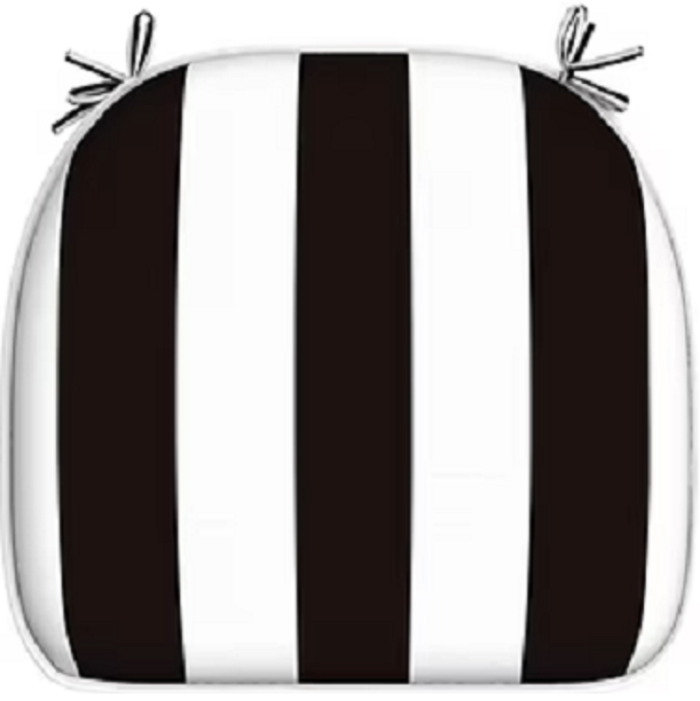 Outdoor Chair Patio Seat Cushions D16xW17 - Cabana Black/White