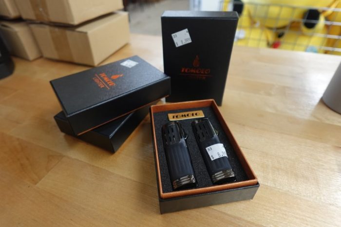 2 Pack Torch Cigar Lighter Triple Jet Flame Refillable with Cigar Punch - Image 2