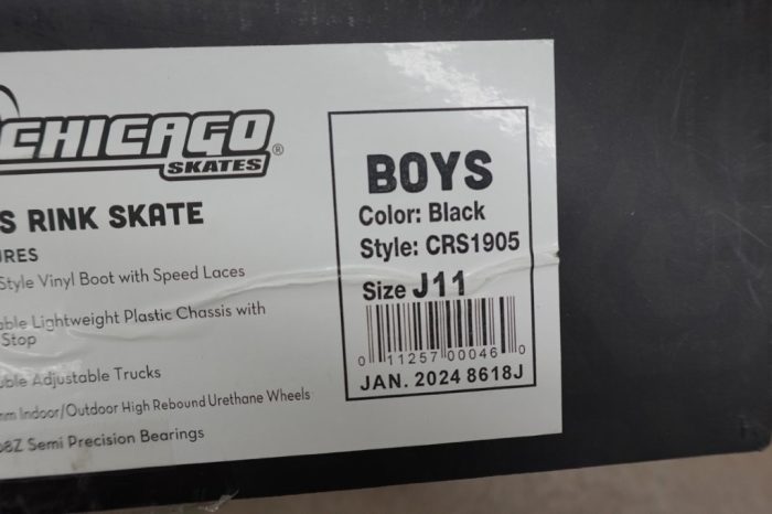 CHICAGO Boys Rink Roller Skate - Black Youth Quad - Size J11 - Image 5