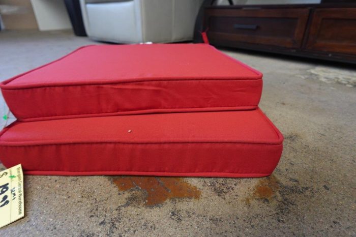 Greendale Home Fashions Sunbrella 17 in. Square Outdoor Corded Chair Pad - Red - Image 6