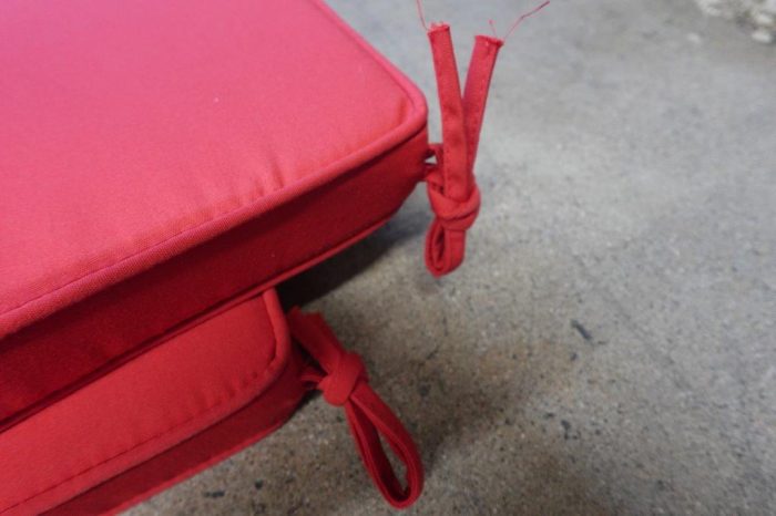 Greendale Home Fashions Sunbrella 17 in. Square Outdoor Corded Chair Pad - Red - Image 3