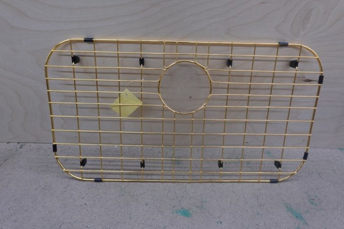 14" x 26" KIKIBRO Kitchen Universal Double Bowl Sink Bottom Grid - Golden Stainless Steel - Image 3