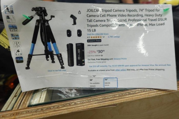 JOILCAN 74" Heavy Duty Tripod – Camera & Phone Stand, 15 lb Load - Image 3