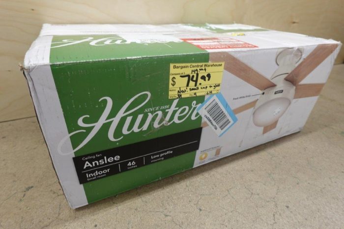 Hunter Anslee 46" White Indoor Ceiling Fan with LED Light 59269 - Image 2