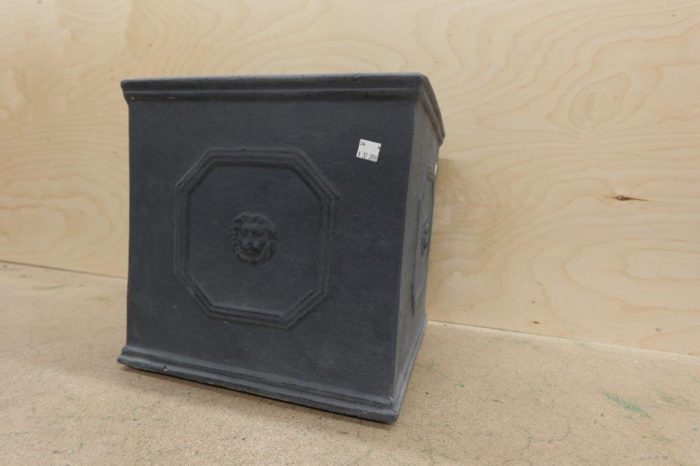 12.6"x12.6"x12.6" Kante Square Lion Head Concrete Planter - Gravel Gray - Image 3