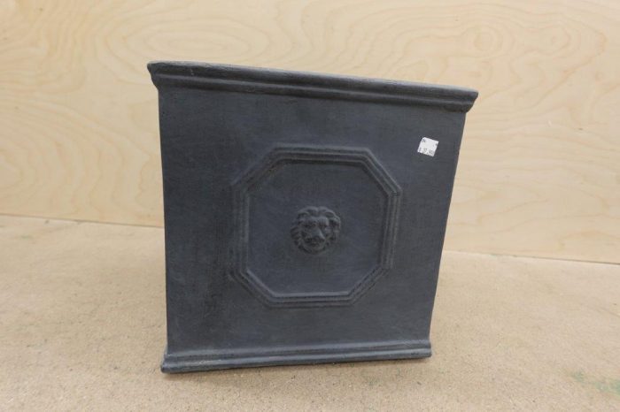 12.6"x12.6"x12.6" Kante Square Lion Head Concrete Planter - Gravel Gray - Image 2