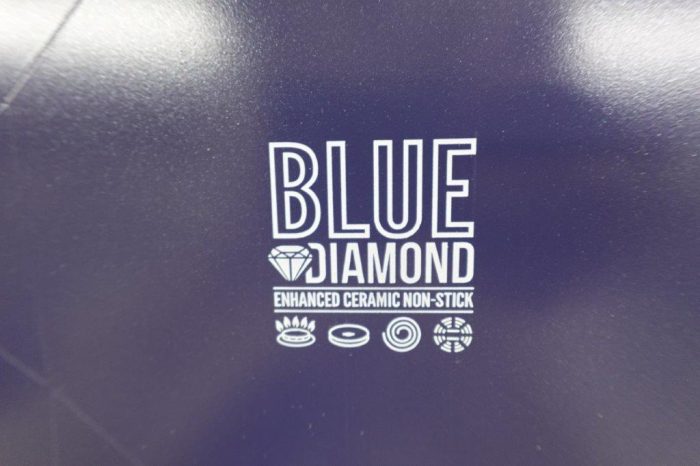 Family Jumbo Blue Diamond 14" Nonstick Frying Pan Skillet -Blue - Image 4