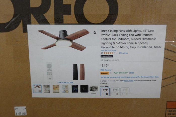 Dreo Ceiling Fan with Lights with Remote Control - Black - Image 2