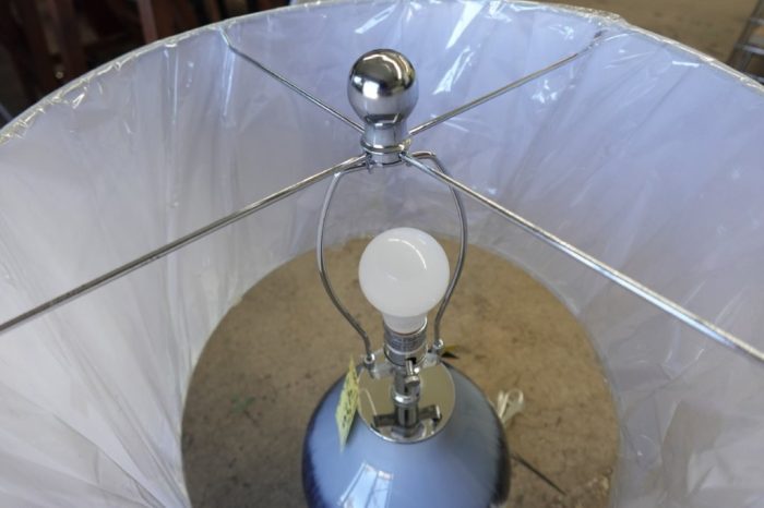 27" Glass/Metal LED Table Lamp Glam Transitional Bohemian - Blue/White - Image 5