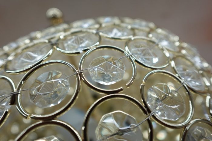 Elegant Designs Elipse Crystal 13" Metal 2 Light Bowl Shaped Ceiling Flush Mount Fixture - Gold - Image 5