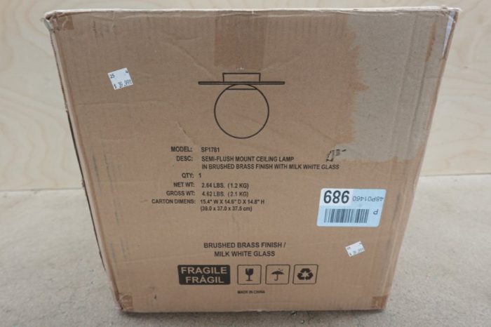 Henn&Hart 12'' 1-Light Flush Mount Ceiling Light Fixture with Glass Globe - Image 5