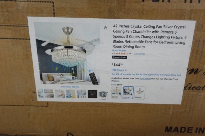 42 Inches Crystal Ceiling Fan Chandelier 3 Colors Changes Lighting Fixture - Image 5