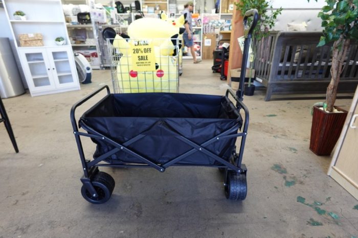 Collapsible Folding Wagon Wheels for Sand Camping Sports Shopping Outdoor - Black - Image 3