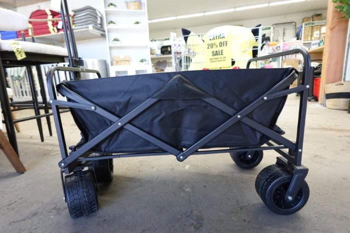 Collapsible Folding Wagon Wheels for Sand Camping Sports Shopping Outdoor - Black - Image 4