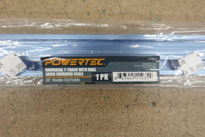 POWERTEC 36" Double-Cut Profile Universal T-track with Predrilled Mounting Holes - Image 5