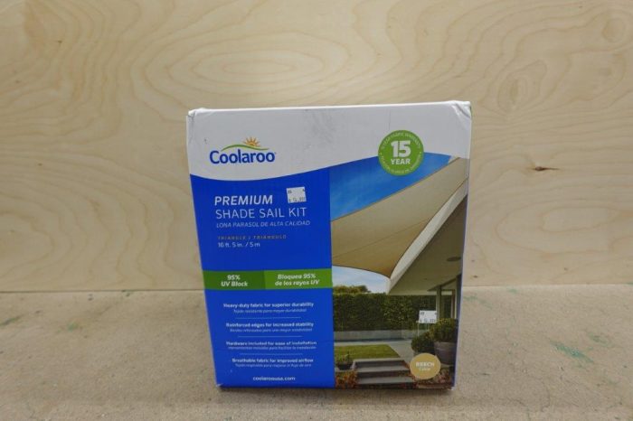 Coolaroo Premium Shade Sail Kit - 95% UV Block 16ft 5in. Triangle - Beech - Image 2