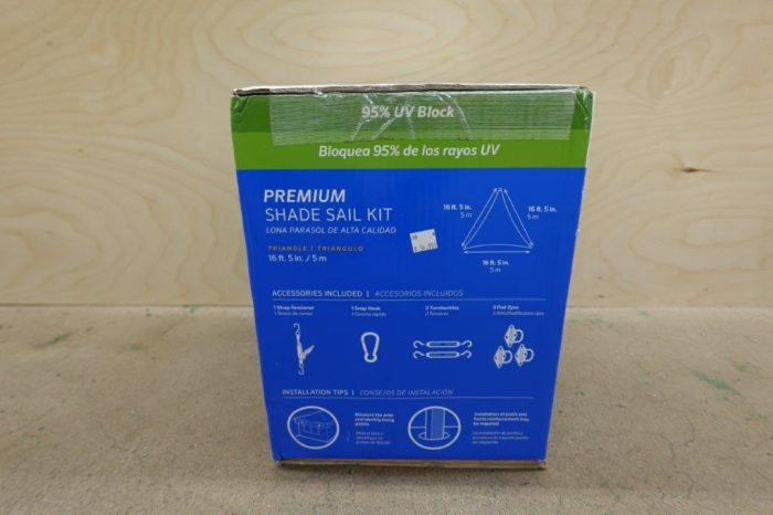 Coolaroo Premium Shade Sail Kit - 95% UV Block 16ft 5in. Triangle - Beech - Image 5