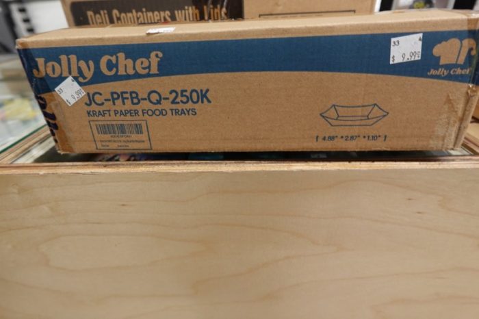 JOLLY CHEF 2lb Paper Food Trays 250 Pack Disposable Boats - Brown - Image 2