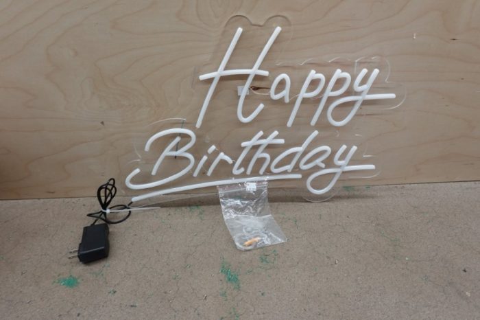 Large Happy Birthday Neon Sign 12V LED Sign for Wall Decor 22.4 x 14.3 inches - Image 2