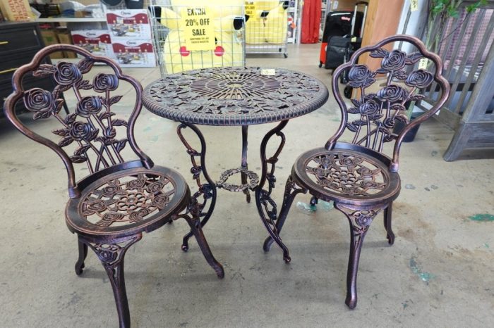 Oakland Living 3-Piece Rose Bistro Set with 23.5" Table - Image 2