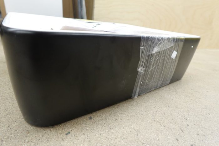 Black & White Ceramic Bathroom Sink with Black Faucet - Rectangle - Image 3