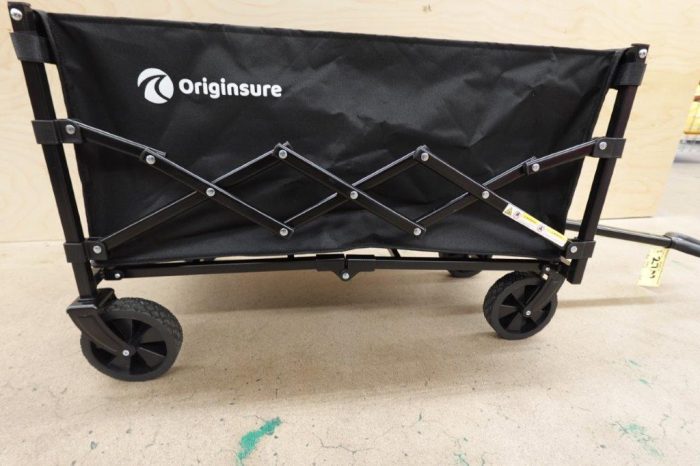 Portable Heavy Duty Folding Beach Wagon / Rolling Cart in Black - Image 3