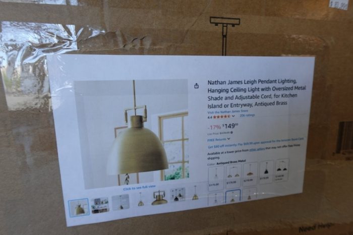 Antiqued Brass Nathan James Leigh Pendant Hanging Ceiling Light - Image 3