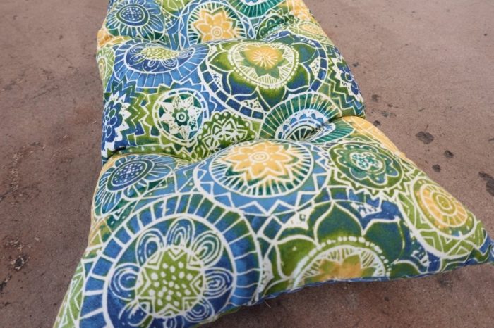 Pillow Perfect Patio Indoor/Outdoor Omnia Lagoon Swing/Bench Cushion - Blue Patterned - Image 6