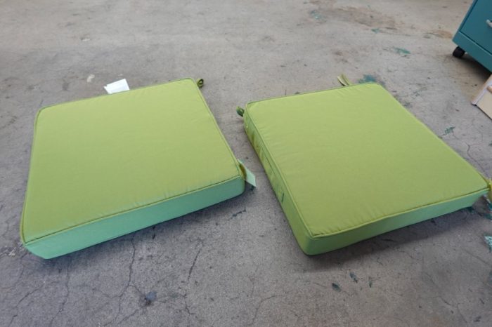Square downluxe Waterproof Outdoor Patio Chair Cushions in Grass Green - Image 2